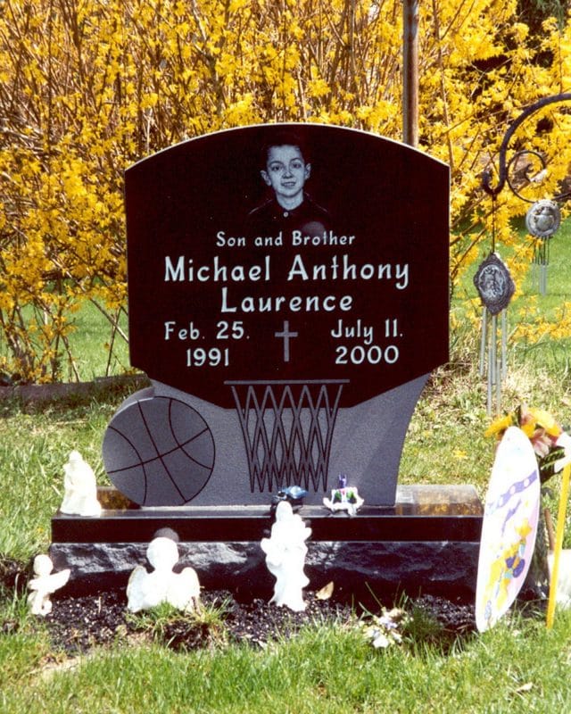Laurence Basketball and Hoop Infant and Child Monument Design