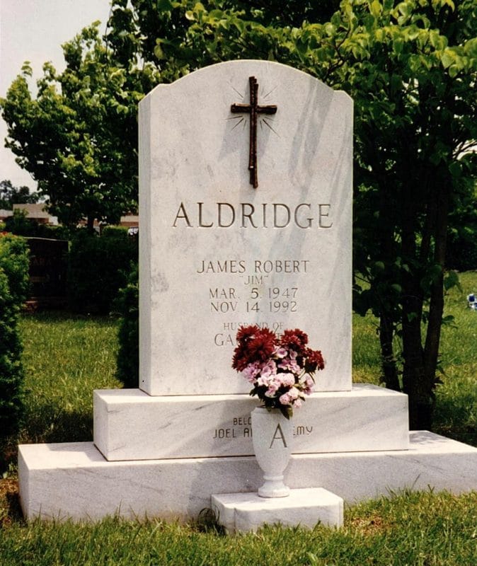 Aldridge Marble with Bronze Cross and Initial Letter Vase